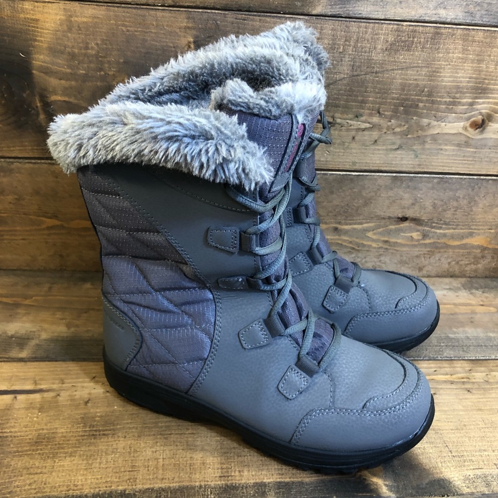 COLUMBIA Ice Maiden II Waterproof Winter Boots Women’s Size 6 M Gray
